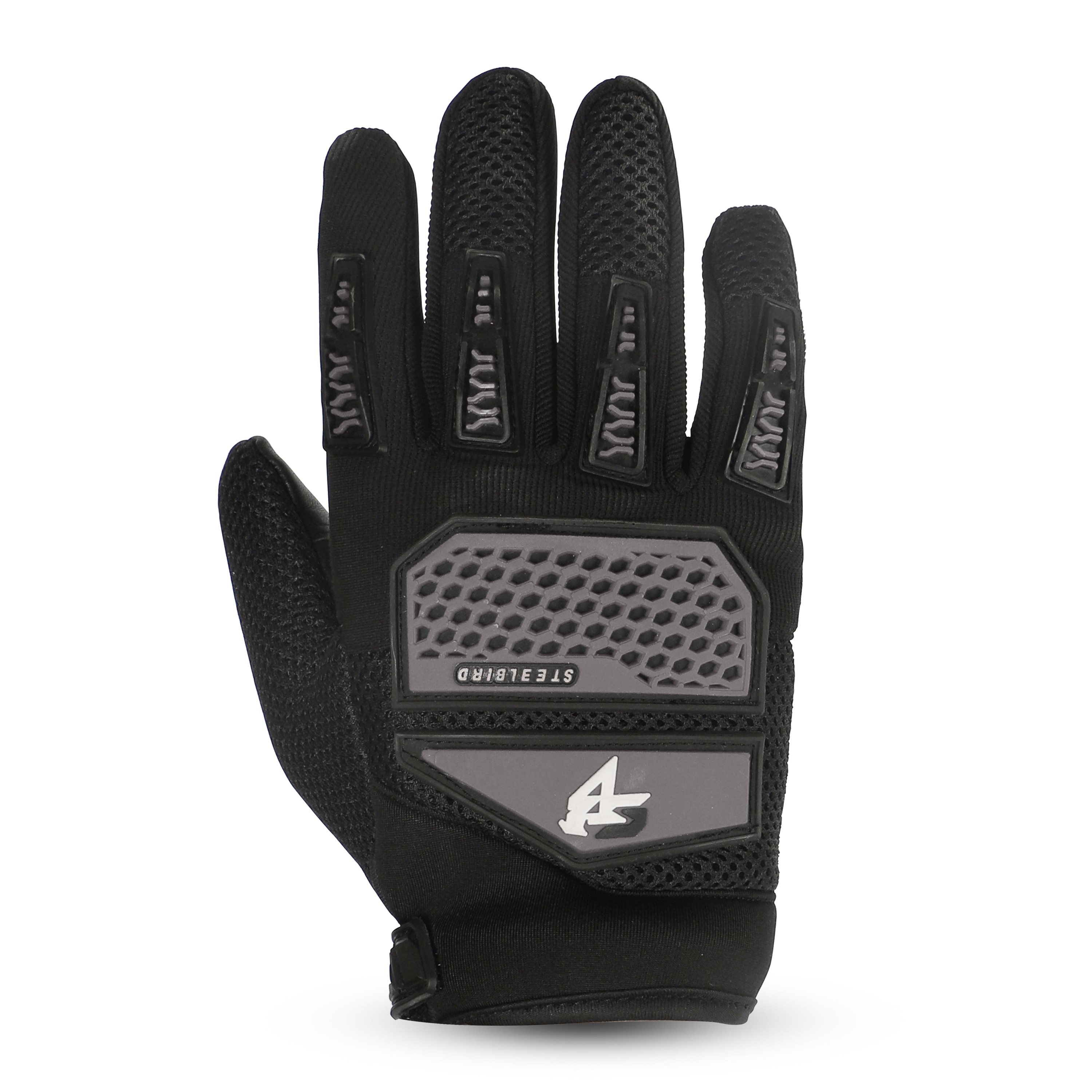 Steelbird Rider-Pro Full Finger Gloves- Grey